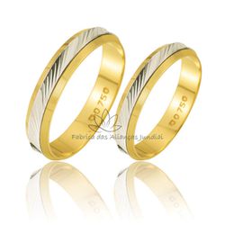 Alianças Delicada Para Bodas De Prata Em Ouro 18k - B-05 - Fabrica das Alianças Jundiai