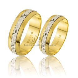 Alianças Em Ouro 18k Bodas De Prata - B-02 - Fabrica das Alianças Jundiai