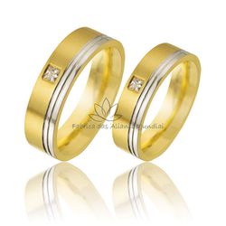 Lindas Alianças Em Ouro 18k Para Bodas De Prata - CB-45 - Fabrica das Alianças Jundiai
