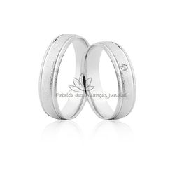 Alianças Diamantadas Em Ouro Branco 10k Com Zircônia - JE-602-B-10K - Fabrica das Alianças Jundiai