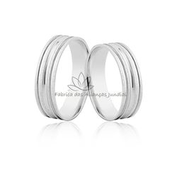 Par De Alianças Em Ouro Branco 10k Diamantadas - JE-606-B-10K - Fabrica das Alianças Jundiai