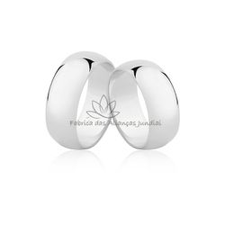 Par De Alianças Meia Cana De Ouro Branco 18k - CM-75-B - Fabrica das Alianças Jundiai