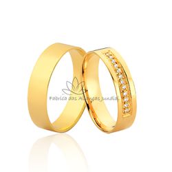 Alianças com Diamantes Jundiaí - JE-615 - Fabrica das Alianças Jundiai