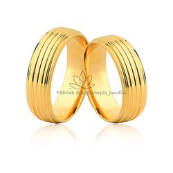 Alianças Com Friso Em Ouro 18k - F-65 - Fabrica das Alianças Jundiai