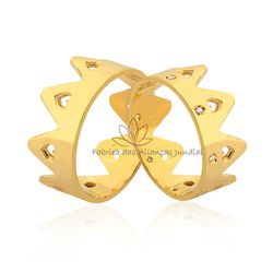 Aliança de Coroa em Ouro 18K - JN-377 - Fabrica das Alianças Jundiai