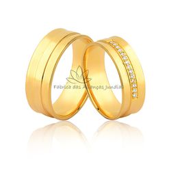 Aliança De Noivado Em Ouro 18k Com Diamantes - JN-485 - Fabrica das Alianças Jundiai
