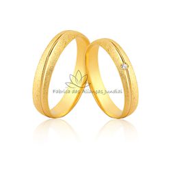 Aliança Delicada Com Zircônia Em Ouro 10k - JE-595-10K - Fabrica das Alianças Jundiai