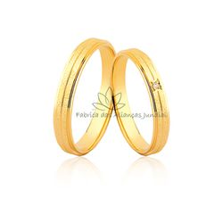 Aliança Delicada Em Ouro 10k Com Zircônia - JE-589-10k - Fabrica das Alianças Jundiai