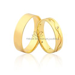Aliança Delicada em Ouro 10K - JN-409-10K - Fabrica das Alianças Jundiai