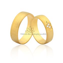Aliança em Ouro 18K com Coração - JN-398 - Fabrica das Alianças Jundiai