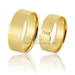 Aliança em Ouro 18K com Entrega Rápida - JN-322 - Fabrica das Alianças Jundiai