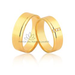 Aliança Em Ouro 10k Delicada Para Noivado - JE-578-10K - Fabrica das Alianças Jundiai