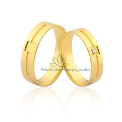 Aliança em Ouro 18K em Jundiaí - JN-396 - Fabrica das Alianças Jundiai