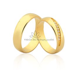 Aliança em Ouro 18k em Valinhos - JN-381-Z - Fabrica das Alianças Jundiai
