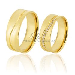 Aliança em Ouro 18K para Casamento - JN-313 - Fabrica das Alianças Jundiai