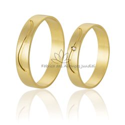 Aliança em Ouro 18K para Noivado - JN-40 - Fabrica das Alianças Jundiai