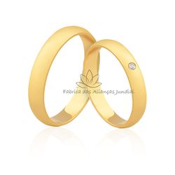 Aliança Tradicional em Ouro 18K com Diamante - CB-38 - Fabrica das Alianças Jundiai