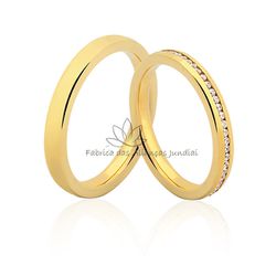 Linda Aliança Cravejada com Diamantes em Ouro 18K - JE-553 - Fabrica das Alianças Jundiai