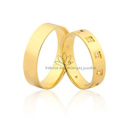 Par de Aliança em Ouro 18K com Frete Grátis - JN-404 - Fabrica das Alianças Jundiai