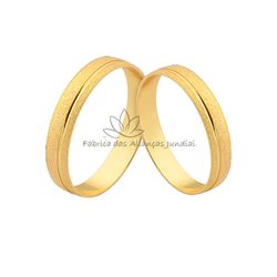 Aliança De Ouro 10k Com Friso Lateral - CM-144-10K - Fabrica das Alianças Jundiai