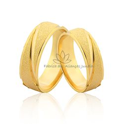Par de Aliança em Ouro 10k Diamantadas - JN-421-10k - Fabrica das Alianças Jundiai