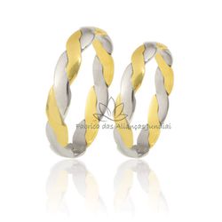 Lindas Alianças Trançadas em Ouro 18K - CB-29 - Fabrica das Alianças Jundiai