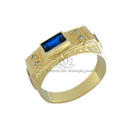 Anel De Formatura Em Agronomia De Ouro 18k Com Pedras Naturais - F-027-N - Fabrica das Alianças Jundiai