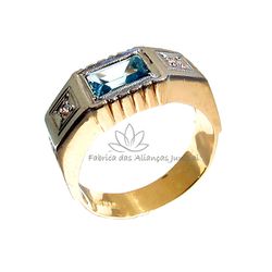Anel De Formatura Em Comunicação Em Ouro 18k Com Pedra Natural - F-03-N - Fabrica das Alianças Jundiai