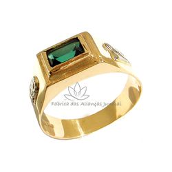 Anel De Formatura Em Enfermagem De Ouro 18k Com Pedra Natural - F-07-N - Fabrica das Alianças Jundiai