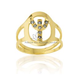 Anel De Formatura Personalizado Psicologia Em Ouro 18k - F-PI-02 - Fabrica das Alianças Jundiai
