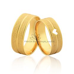 Aliança de Ouro 18 k Personalizada - JN-445 - Fabrica das Alianças Jundiai