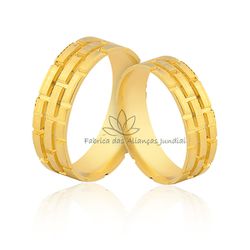 Aliança em Ouro 18 k Tijolinhos - JN-372 - Fabrica das Alianças Jundiai
