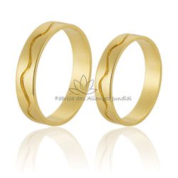 Aliança em Ouro 18K Baratas - JN-140 - Fabrica das Alianças Jundiai