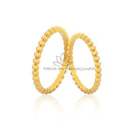 Aliança em Ouro 10K com Bolinhas - JN-418-10k - Fabrica das Alianças Jundiai