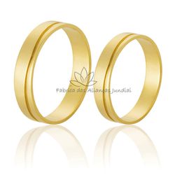 Aliança em Ouro 18k com Frete Gratis - JN-121 - Fabrica das Alianças Jundiai