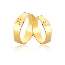 Aliança em Ouro 18K Personalizada - JN-517 - Fabrica das Alianças Jundiai