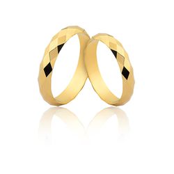 Alianças Sextavada em Ouro 18k - D-36 - Fabrica das Alianças Jundiai