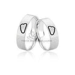 Alianças de Prata Com Nuvem - AG-1334 - Fabrica das Alianças Jundiai