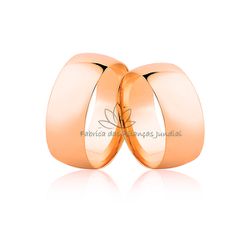Par de Aliança Para Casamento Anatômicas em Ouro 10k Rose - MM-138-R-10 k - Fabrica das Alianças Jundiai