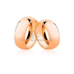 Par De Alianças Abauladas Em Ouro 10k Rose Com Frete Gratuito - CM-80-R-10K - Fabrica das Alianças Jundiai