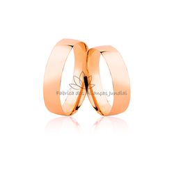 Par De Alianças Anatômicas Em Ouro 10k Rose - MM-135-R-10k - Fabrica das Alianças Jundiai