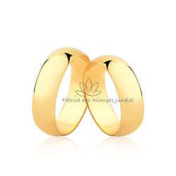 Lindas Alianças Abauladas Em Ouro 10k - CM-60-10k - Fabrica das Alianças Jundiai