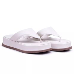 Papete Flat Feminina em Napa Chinela Off - F Brazil Store