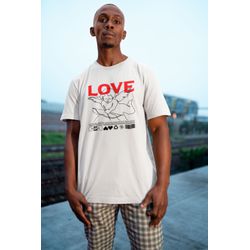 Camiseta Unissex em Algodão Estampa Cupido Love Branca - F Brazil Store