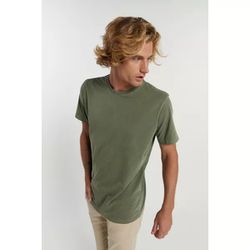 Camiseta Masculina Estonada em Algodão Verde Militar - F Brazil Store