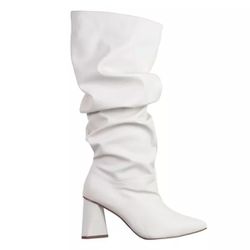 Bota Feminina Slouchy Branca - F Brazil Store