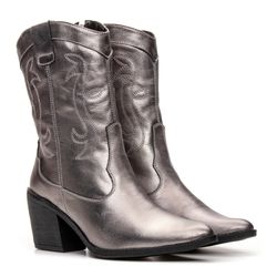 Bota Feminina Texana Western Prata - F Brazil Store