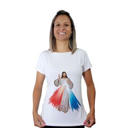 Baby Look-Jesus Misericordioso.BLA313 - BLA313 - Face de Cristo | Moda Cristã