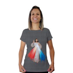 Baby Look-Jesus Misericordioso.BLA366 - BLA366 - Face de Cristo | Moda Cristã