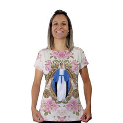 Baby Look-Medalha N. Sª Graças.BLA380 - BLA380 - Face de Cristo | Moda Cristã